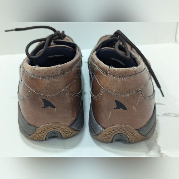 Rugged Shark Pilot leather brown Men size 13 moccasin boat shoes antimicrobial - Picture 2 of 10